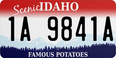 ID license plate 1A9841A