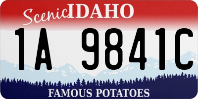 ID license plate 1A9841C