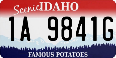 ID license plate 1A9841G