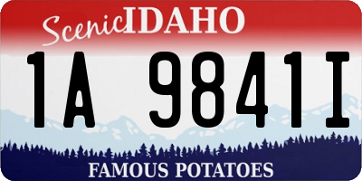 ID license plate 1A9841I