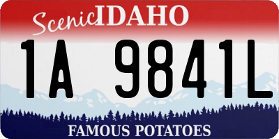 ID license plate 1A9841L