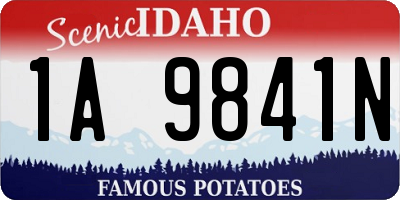 ID license plate 1A9841N