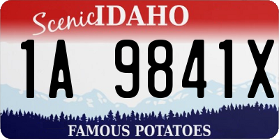 ID license plate 1A9841X