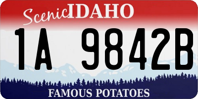 ID license plate 1A9842B