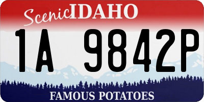 ID license plate 1A9842P