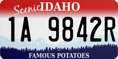 ID license plate 1A9842R