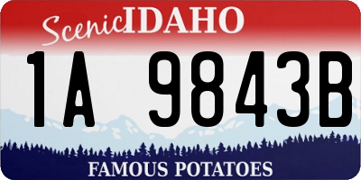 ID license plate 1A9843B