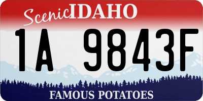 ID license plate 1A9843F