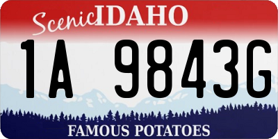 ID license plate 1A9843G