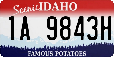 ID license plate 1A9843H