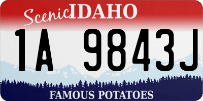 ID license plate 1A9843J