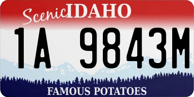 ID license plate 1A9843M