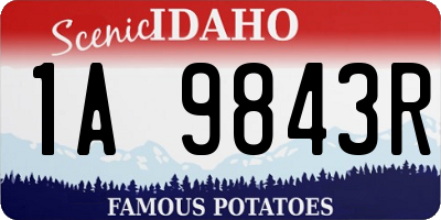 ID license plate 1A9843R