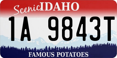 ID license plate 1A9843T