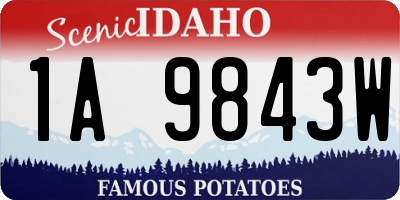 ID license plate 1A9843W