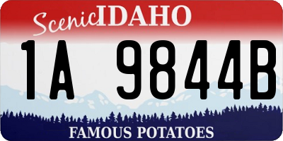 ID license plate 1A9844B