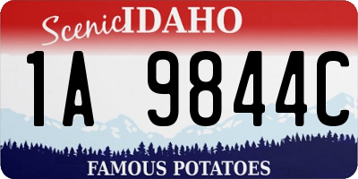 ID license plate 1A9844C