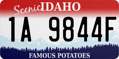ID license plate 1A9844F