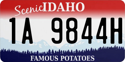 ID license plate 1A9844H