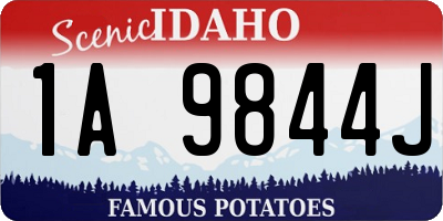 ID license plate 1A9844J