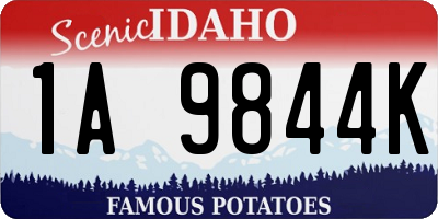 ID license plate 1A9844K