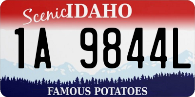 ID license plate 1A9844L
