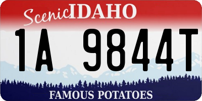 ID license plate 1A9844T