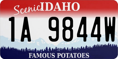 ID license plate 1A9844W
