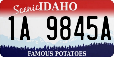 ID license plate 1A9845A