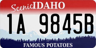 ID license plate 1A9845B