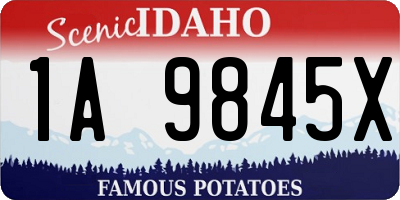 ID license plate 1A9845X