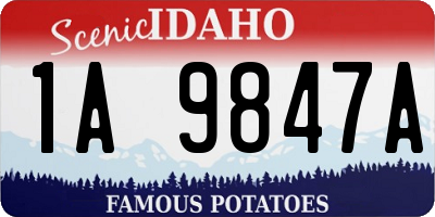 ID license plate 1A9847A
