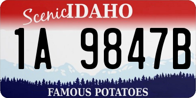 ID license plate 1A9847B