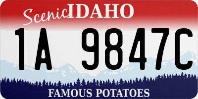ID license plate 1A9847C