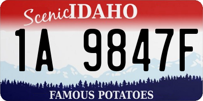 ID license plate 1A9847F