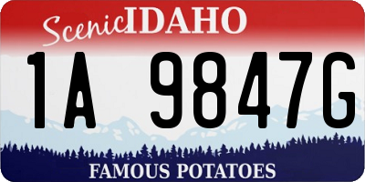 ID license plate 1A9847G
