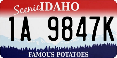 ID license plate 1A9847K
