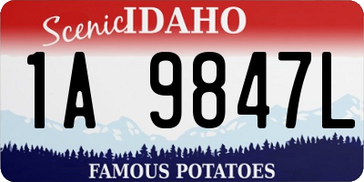 ID license plate 1A9847L