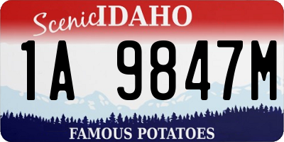 ID license plate 1A9847M