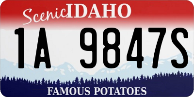 ID license plate 1A9847S
