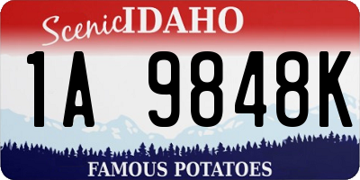 ID license plate 1A9848K