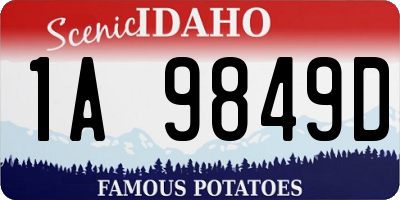 ID license plate 1A9849D