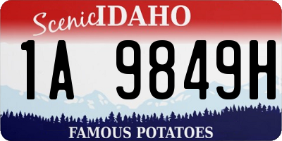 ID license plate 1A9849H