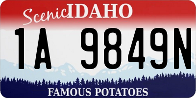 ID license plate 1A9849N