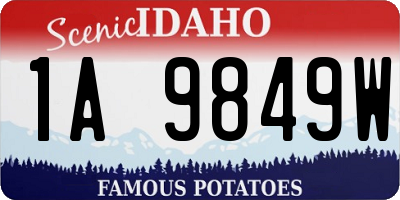 ID license plate 1A9849W