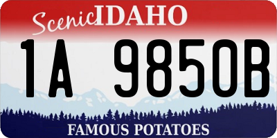 ID license plate 1A9850B