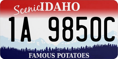 ID license plate 1A9850C