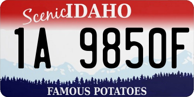 ID license plate 1A9850F
