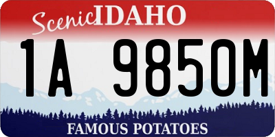 ID license plate 1A9850M