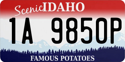 ID license plate 1A9850P